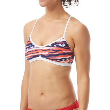 TYR TRINITY ALL AMERICAN Women's Bikini Top Blue/Red 0